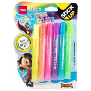 წებო, Glitter Glue, 12 მლ. x 6 Colorful, DELI [A71301]