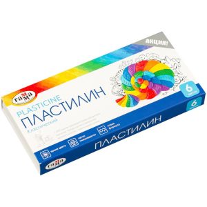 პლასტელინი, Классический, 120 გრ., 6 ფერი, ГАММА [281030]