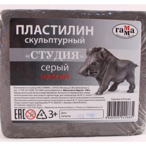 პლასტელინი პროფ., 0.5 კგ., Серый М, ГАММА [2.80.Е050.004.2]