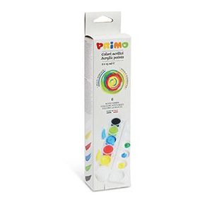 აკრილის საღებავი, 6 Acrylic paint pots x 25 ml. + tray, PRIMO [408TA6]