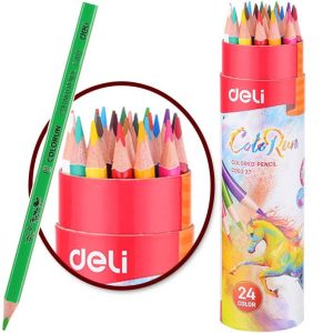 ფერადი ფანქრები, ტუბა, 12 ფერი, DELI [C00307]