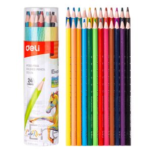 ფერადი ფანქრები, 24 ფერი, DELI [C112-24]