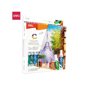 აკრილის საღებავი, 12 მლ., 24 ფერი, DELI [C1224]