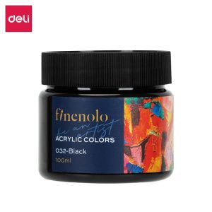 აკრილის საღებავი, 100 მლ., Black, DELI [C17-BK]