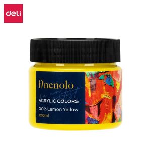 აკრილის საღებავი, 100 მლ., Lemon yellow, DELI [C17-MY]