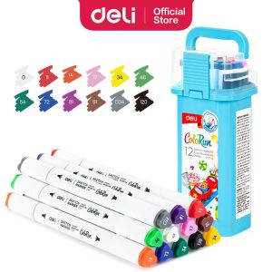 მარკერი, Sketch Marker, 12 ფერი, DELI [C187-12]