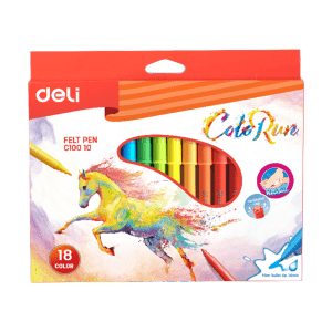 ფლომასტერი, 18 ფერი, DELI [EC10010]