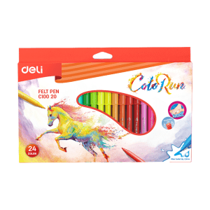 ფლომასტერი, 24 ფერი, DELI [EC10020]