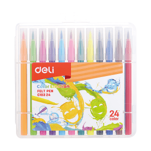 ფლომასტერი, 24 ფერი, DELI [EC10324]
