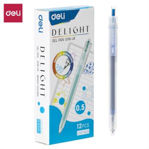 კალამი, მელნიანი, Gel Pen, 0.5 მმ., ღია ლურჯი, DELI [G118-LB]