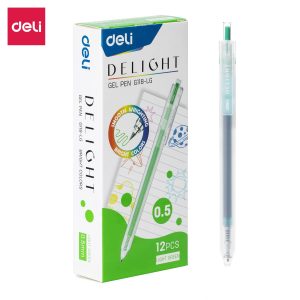 კალამი, მელნიანი, Gel Pen, 0.5 მმ., ღია მწვანე, DELI [G118-LG]