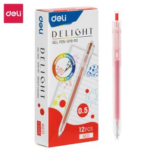 კალამი, მელნიანი, Gel Pen, 0.5 მმ., წითელი, DELI [G118-RD]