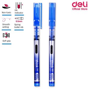 კალამი, მელნიანი, Roller Pen, 0.5 მმ., ლურჯი, DELI [Q300BL]
