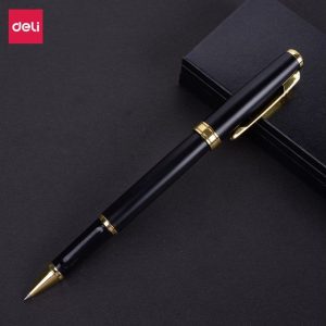 კალამი, გელიანი, წვერით, 0.5 მმ., შავი, DELI [S86]