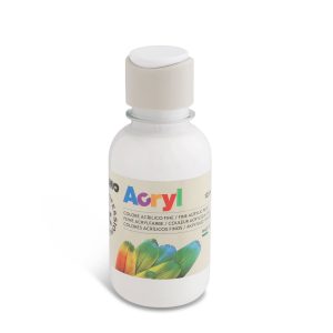აკრილის საღებავი, Fine acrylic paint bottle 125 ml., Hobby Line, White, PRIMO [402TA125100]