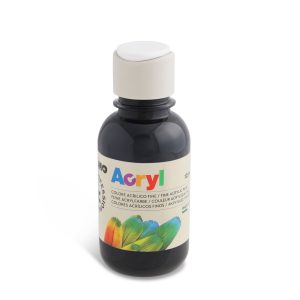 აკრილის საღებავი, Fine acrylic paint bottle 125 ml., Hobby Line, Black, PRIMO [402TA125800]