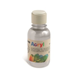 აკრილის საღებავი, Acrylic paint, 125 ml. bottle with flow control cap, Silver, PRIMO [402TA125910]