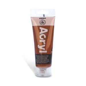 აკრილის საღებავი, Fine acrilic paint in soft plastic tube, 75 ml., Burnt siena, PRIMO [420TA75730]