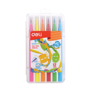 ფლომასტერი,12 ფერი, DELI [C10304]