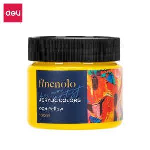 აკრილის საღებავი, 100 მლ., Yellow, DELI [C17-YL]