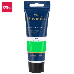 აკრილის საღებავი, ტუბა, 75 მლ., Green, DELI [C75-GN]