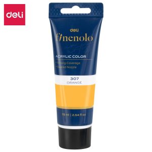 აკრილის საღებავი, ტუბა, 75 მლ., Orange, DELI [C75-OR]