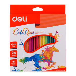 ფერადი ფანქრები, 24 ფერი, DELI [EC00120]