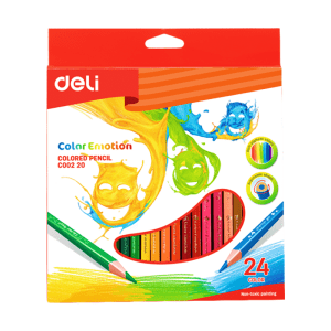 ფერადი ფანქრები, სამკუთხა, 24 ფერი, DELI [EC00220]
