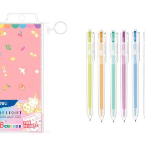 კალამი, მელნიანი, Gel Pen, 0.5 მმ., 6 ფერი, DELI [G118-6C]