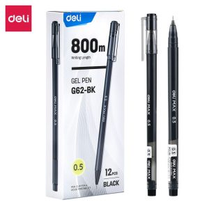 კალამი, მელნიანი, 0.5 მმ., DELI [G62-BK]