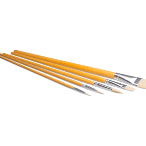 სახატავი ფუნჯების ნაკრები, Set of 5 synth. brush, 4 round-tipped and 1 falt-tipped, 5 ც., PRIMO [1243P5O]