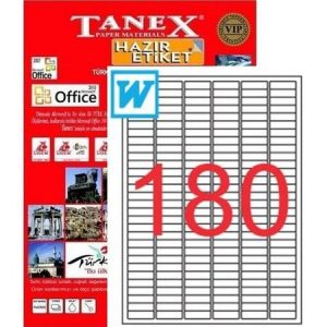 ლეიბლი, A4, 180 ნაჭრიანი, 30x9 მმ., 100 ფურცელი, TANEX [2060]
