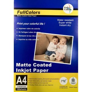 ფოტოქაღალდი, Matte Coated, MMP110G, A4, 100 ფურცელი, FullColors [95A4/100]