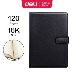 ბლოკნოტი, ტყავის ყდით, A5, 120 ფურცელი, DELI [E3302]