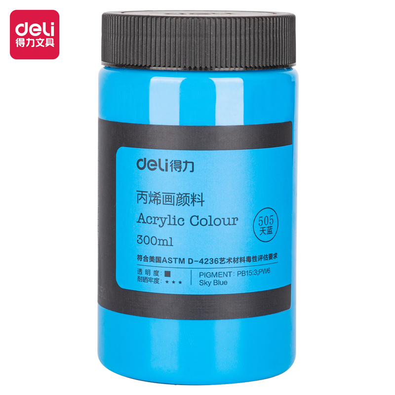 აკრილის საღებავი, 300მლ , 73875-SKY BLUE , DELI - Image 1