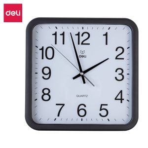 საათი კედლის 315*300*45mm #BLACK 8832, DELI