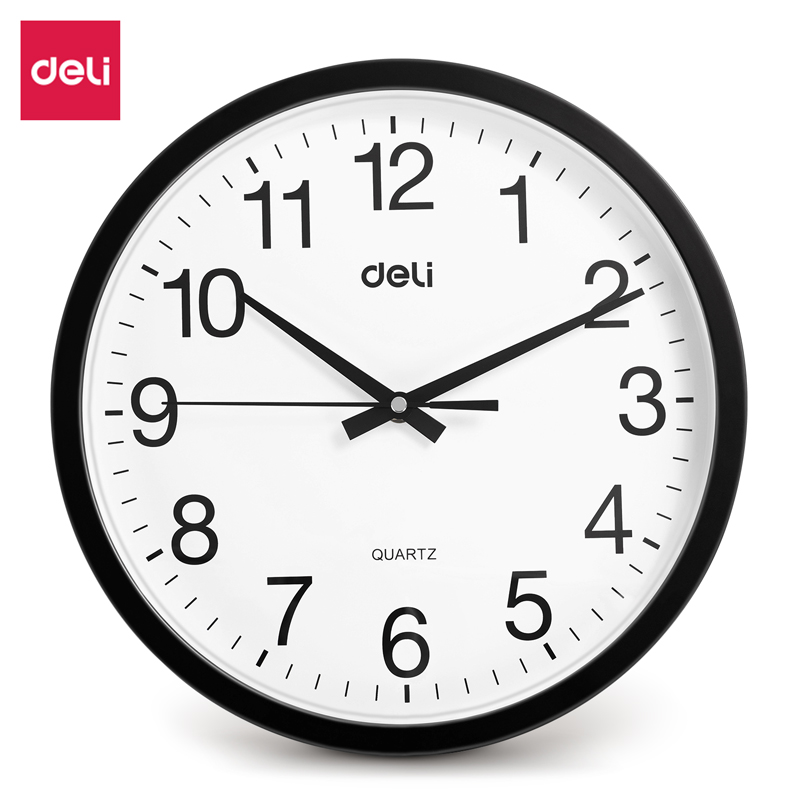 საათი კედლის 31cm #BLACK 9005-BK , DELI - Image 1