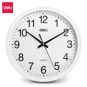 საათი კედლის 31cm #WHITE 9005-WH, DELI