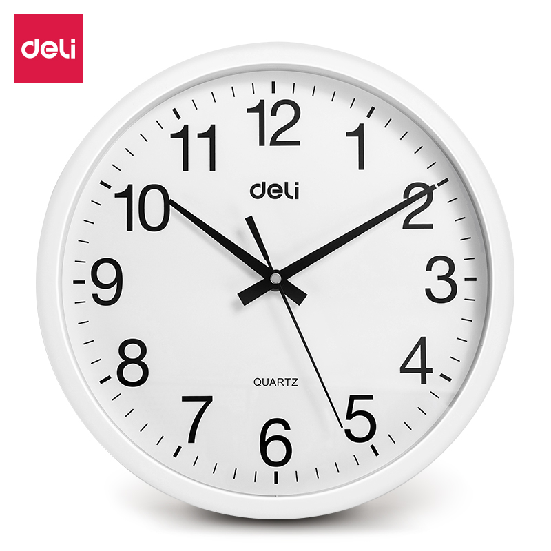 საათი კედლის 31cm #WHITE 9005-WH, DELI - Image 1