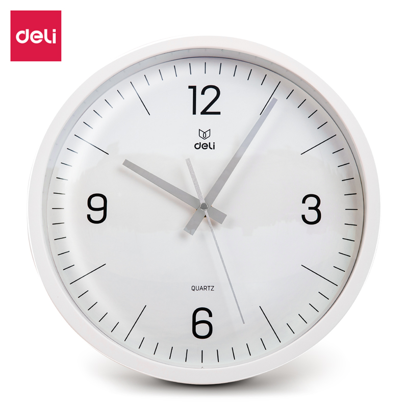 საათი კედლის 31cm #WHITE 9005S-WH, DELI - Image 1