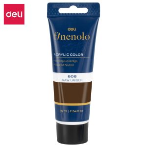 აკრილის საღებავი, 75მლ ტუბა, RAW UMBER C75-RU , DELI