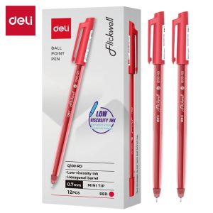 კალამი ბურთულიანი 0.7mm EQ100-RD RED, DELI