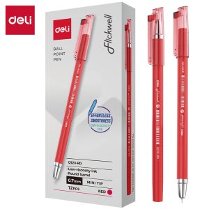 კალამი ბურთულიანი Mini tip 0.7mm RED EQ120-RD , DELI