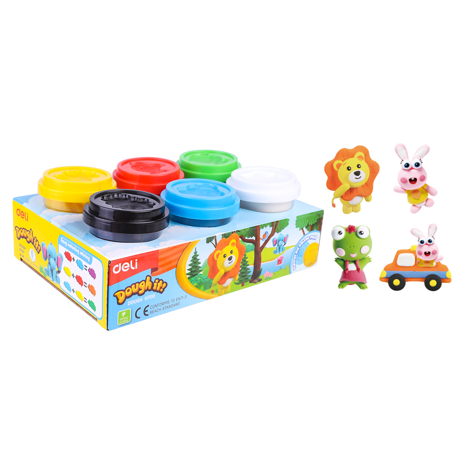 საძერწი მასალა Dough 6 colors, H700 , DELI - Image 1