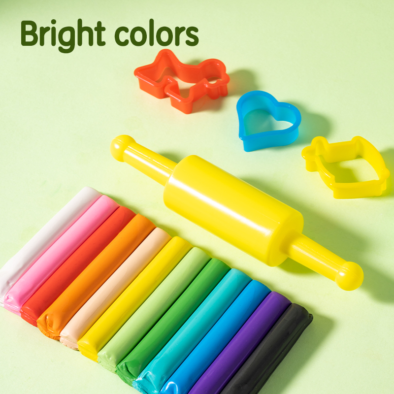 საძერწი მასალა 160g, with 3molds 12ფერი, H716, DELI - Image 3