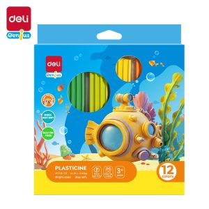 საძერწი მასალა Plasticine 12ფერი, H718-12, DELI