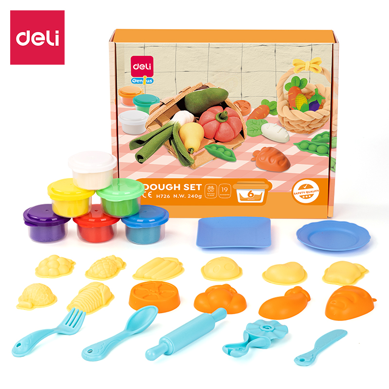 საძერწი მასალა Dough Set 6ფერი, H726, DELI - Image 1