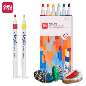 აკრილის მარკერი Acrylic Marker HM911-6, 6 ფერი DELI