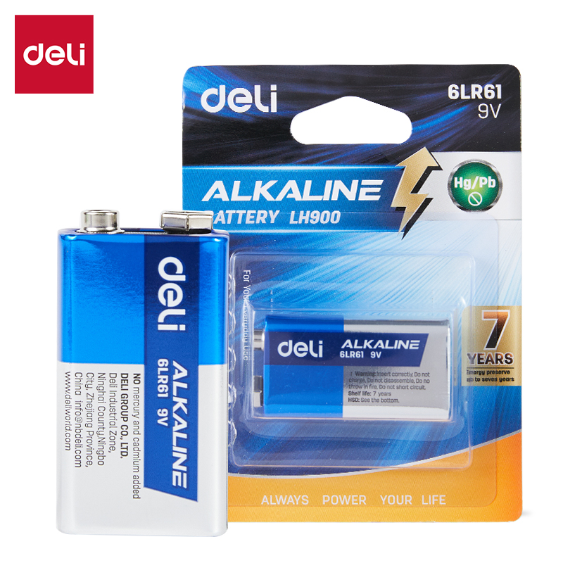ელემენტი Alkaline Battery 6LR61 9V LH900 , DELI - Image 1