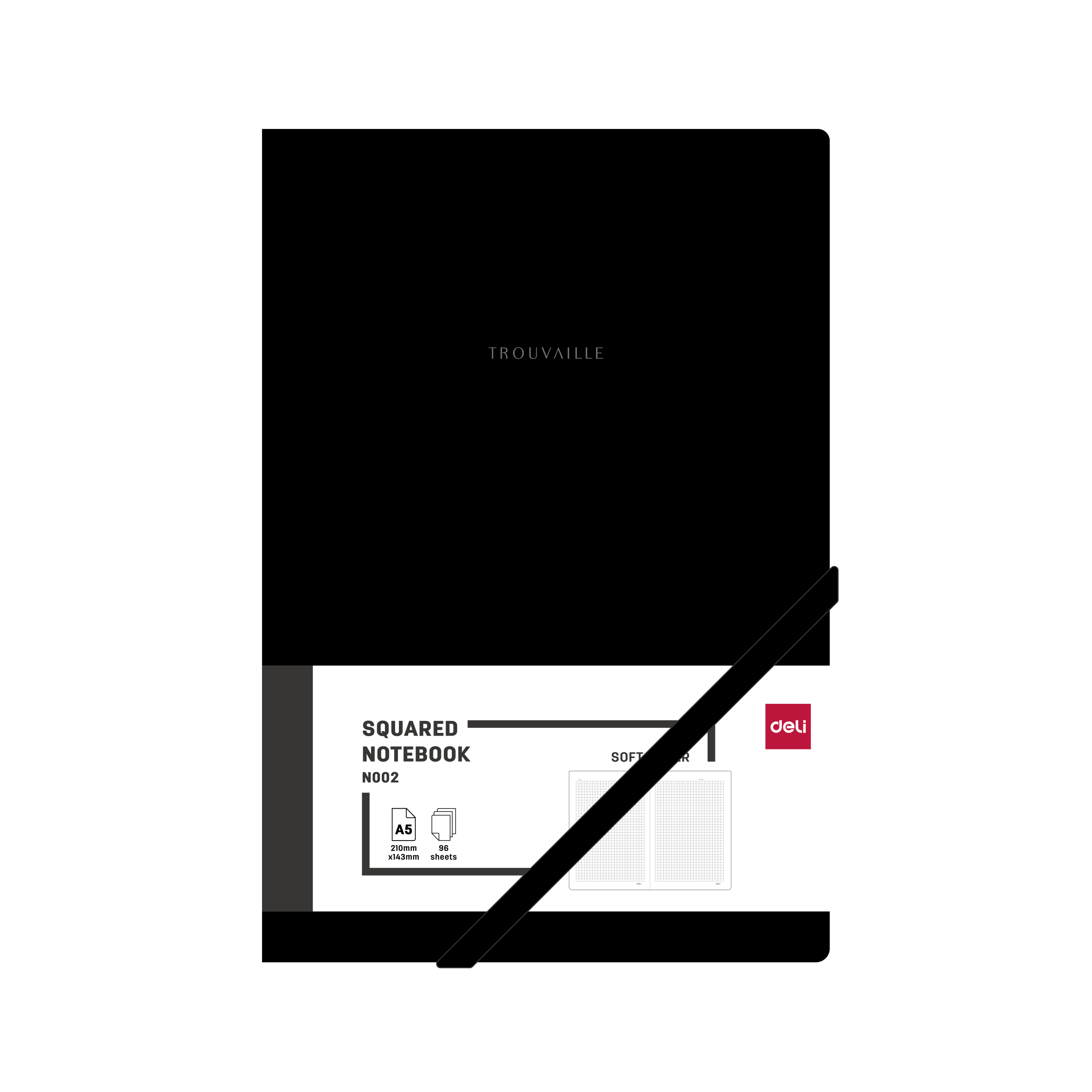 ბლოკნოტი A5 96ფურც. უჯრა N002 , DELI - Image 1